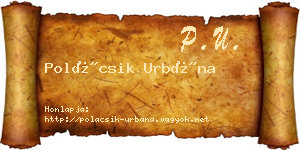 Polácsik Urbána névjegykártya
